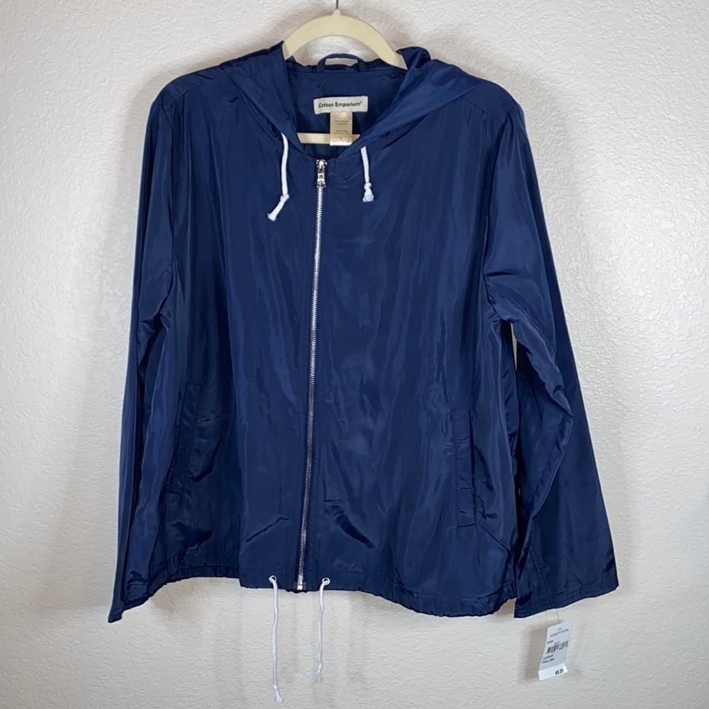 Cotton Emporium Blue Lightweight Hoodie Jacket Size L